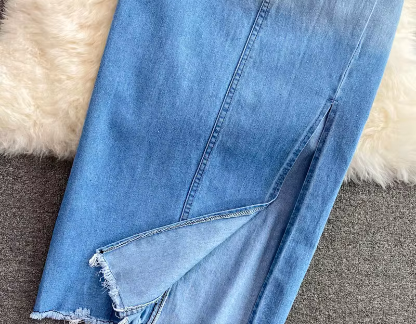 NEW AUTUMN OUTFIT DENIM JACKET WOMENS TWO PIECE SET HIGH WAIST MID-LENGTH SPLIT SKIRT LADIES DENIM Set