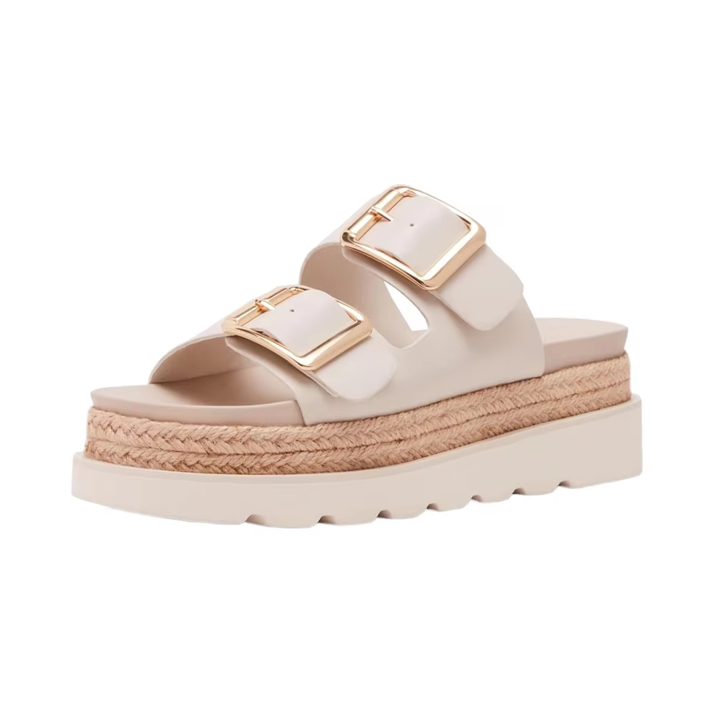 Comfortable Raffia Platform Wedges Sandals